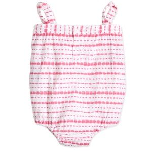 Aden & Anais Striped Muslin Romper- Berry